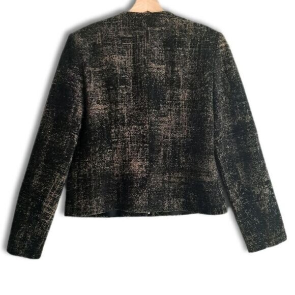 PORTFOLIO LOUBEN Wool Blend Tapestry Fabric Textured Full-zip Blazer Jacket Sz 6 - Picture 10 of 14